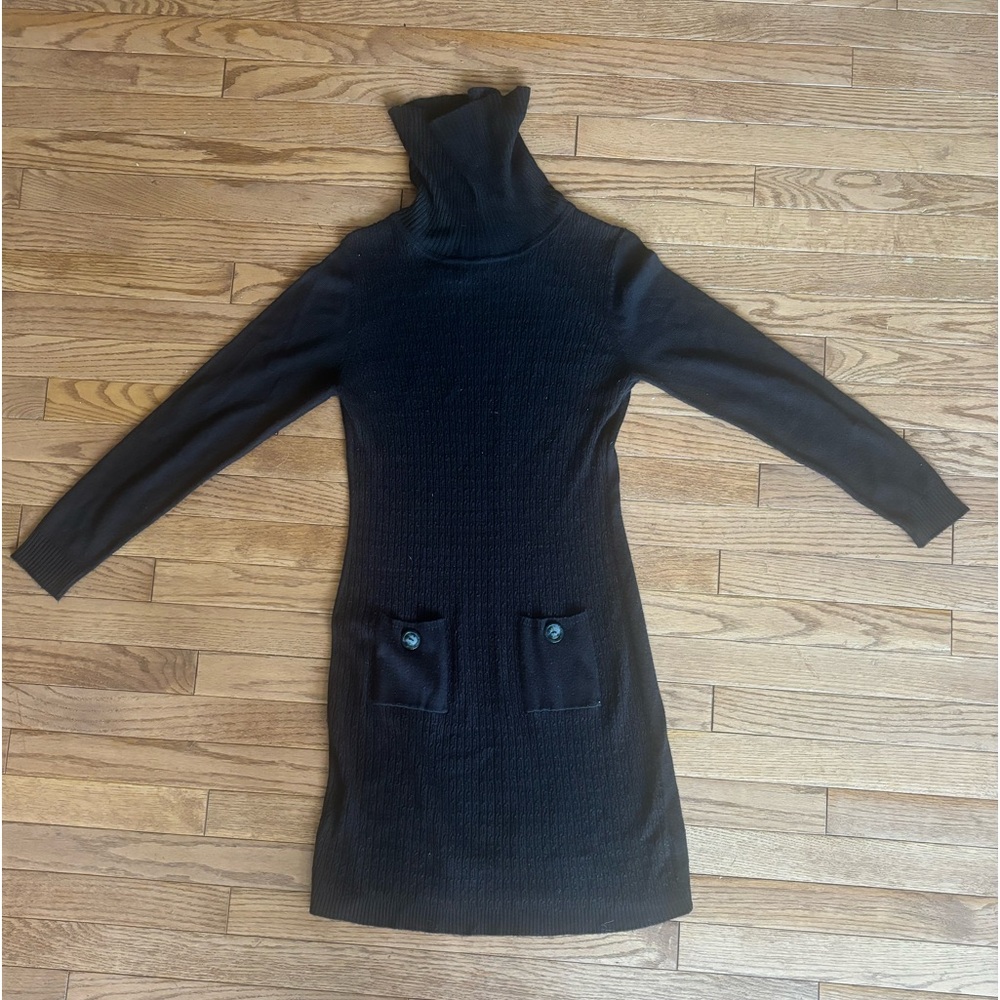 AB Studio Women’s M Black Turtleneck Sweater Dress